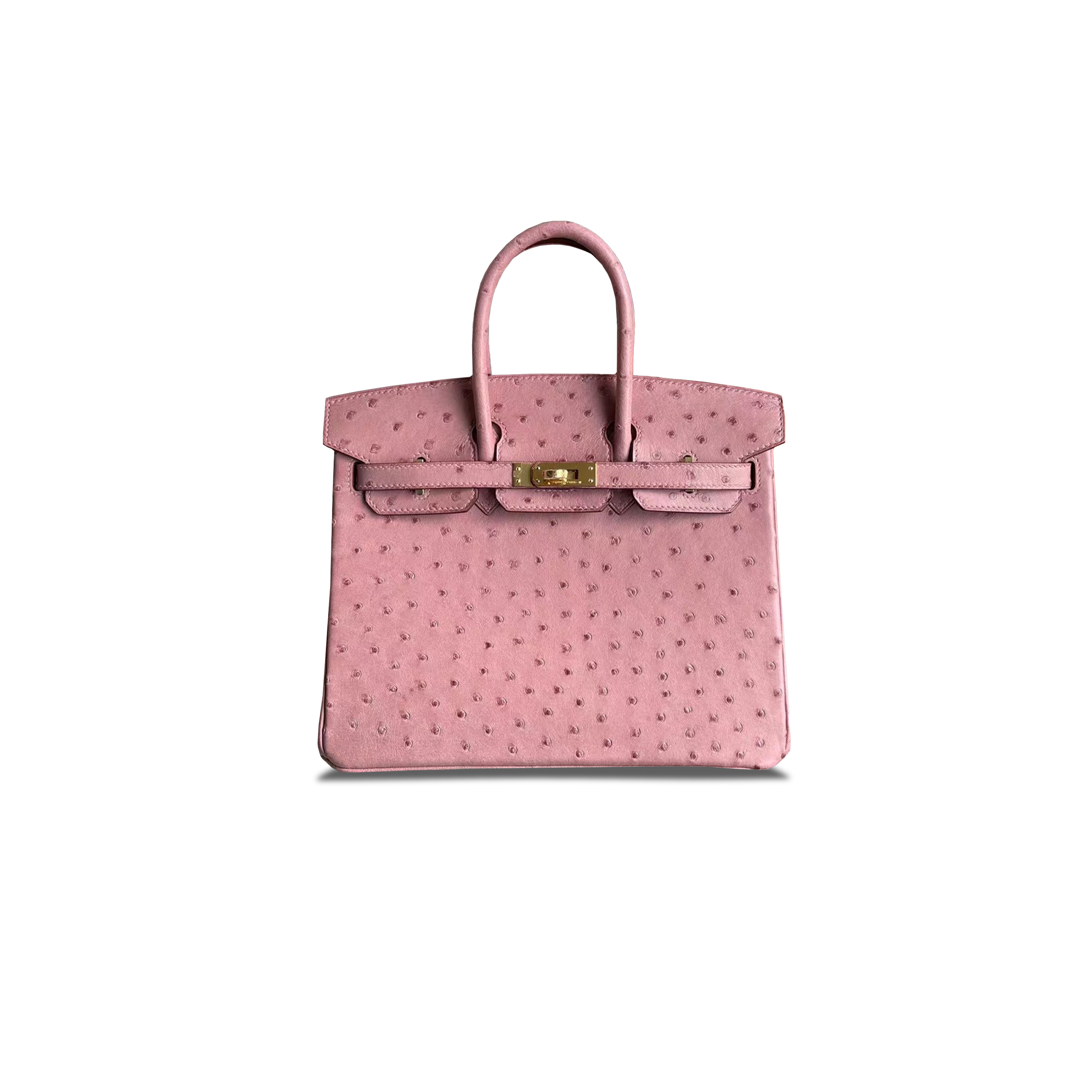 H**mes master birkin 25 ostrich leather ceramic pink two-tone gold buckle h041944ck5q (25*20*13cm)